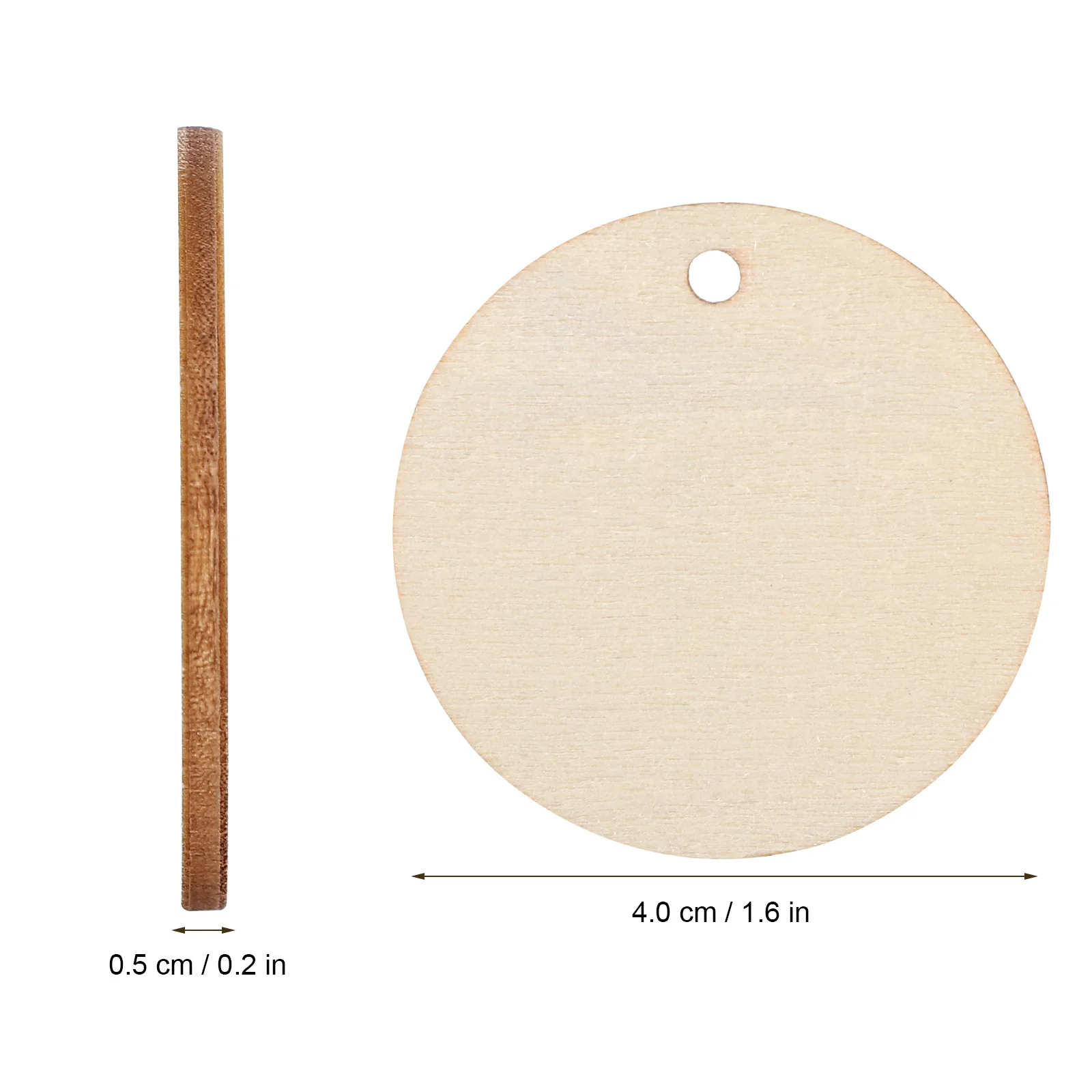 

100pcs Wooden Circle Pendants Natural Round Wood Slices Blank Unfinished For Diy Jewelry Crafts Decor Plant Labels Handicrafts