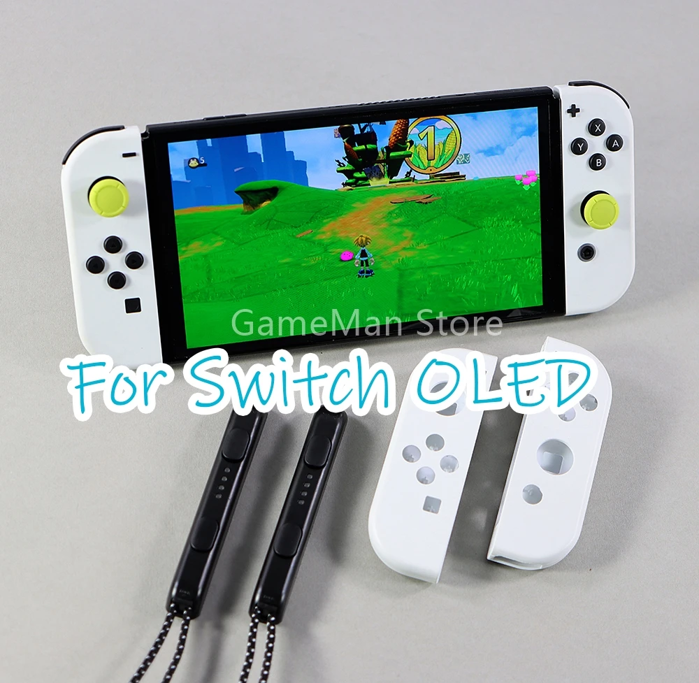 10sets Replacement For NS Switch OLED Joy-Con White Left and Right Handle Case Housing Shell Cover with Medium Frame