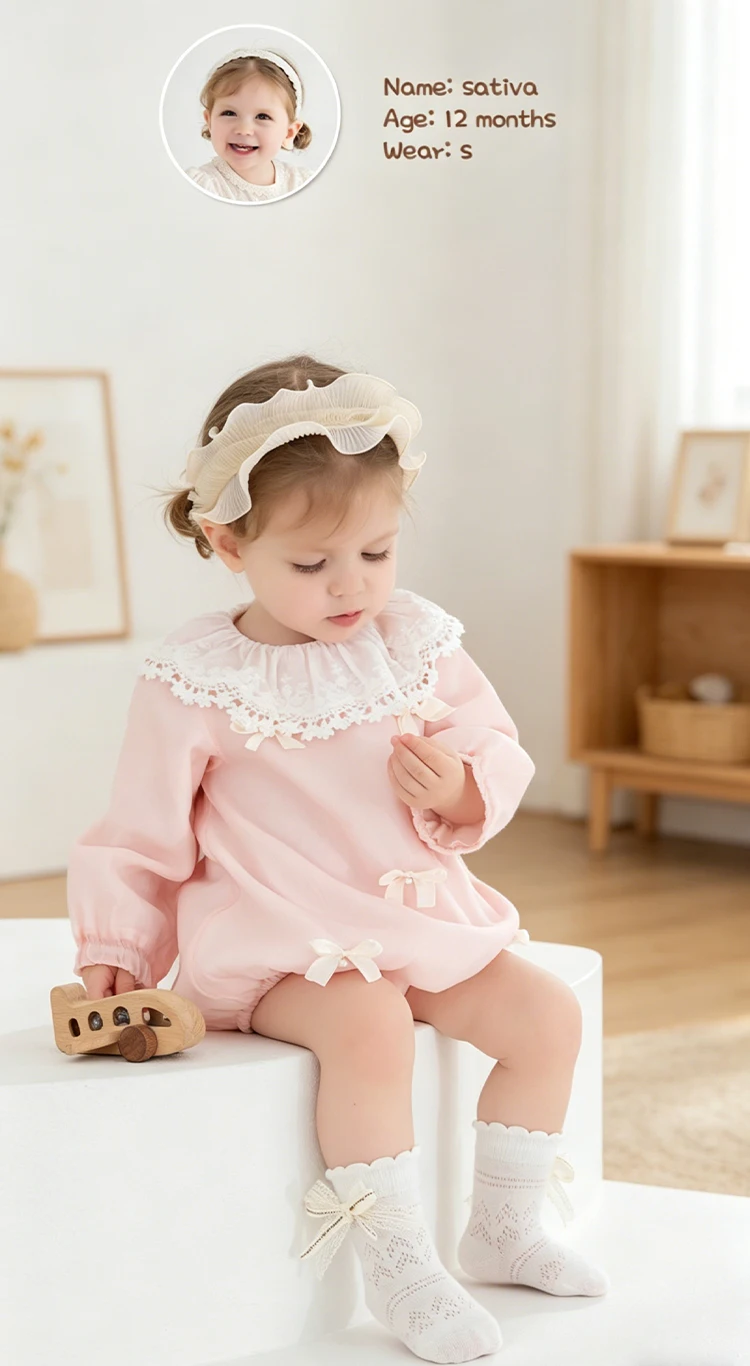 3 Paar Baby-Socken für Mädchen, Sommer-Mesh-Socken, atmungsaktiv, für Kleinkinder, Prinzessinnen-Socken, mittellange Socken für Neugeborene, niedliche süße Spitzen-Socken mit Schleife für Kleinkinder – Detail 1