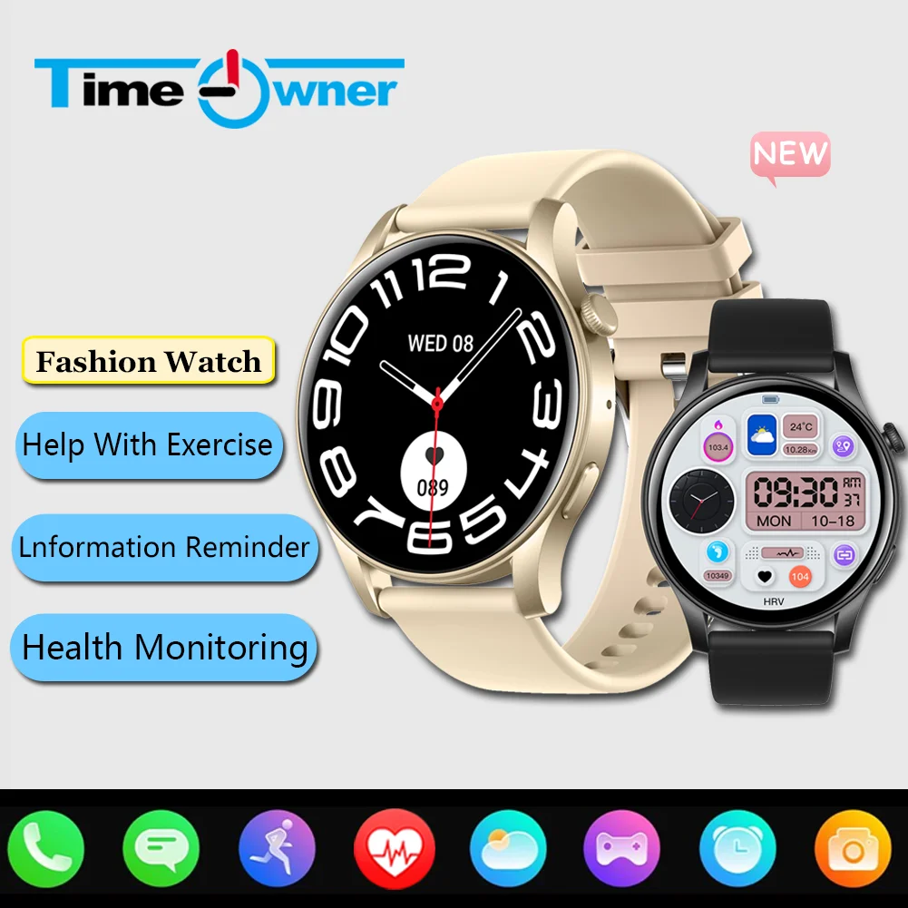 

Time Owner Smart Watch Fashion Men's and Women's Bluetooth Call Answering/Dialing Waterproof Watch Health Monitoring Pedometer