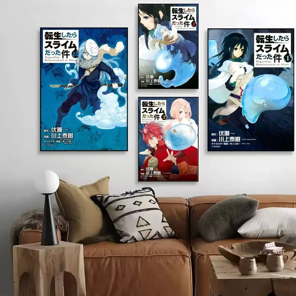 1PC Manga T-Tensura That Time I Got Reincarnated as a Slime Posters HD Print Vintage Wall Art Decor for Home Study Room