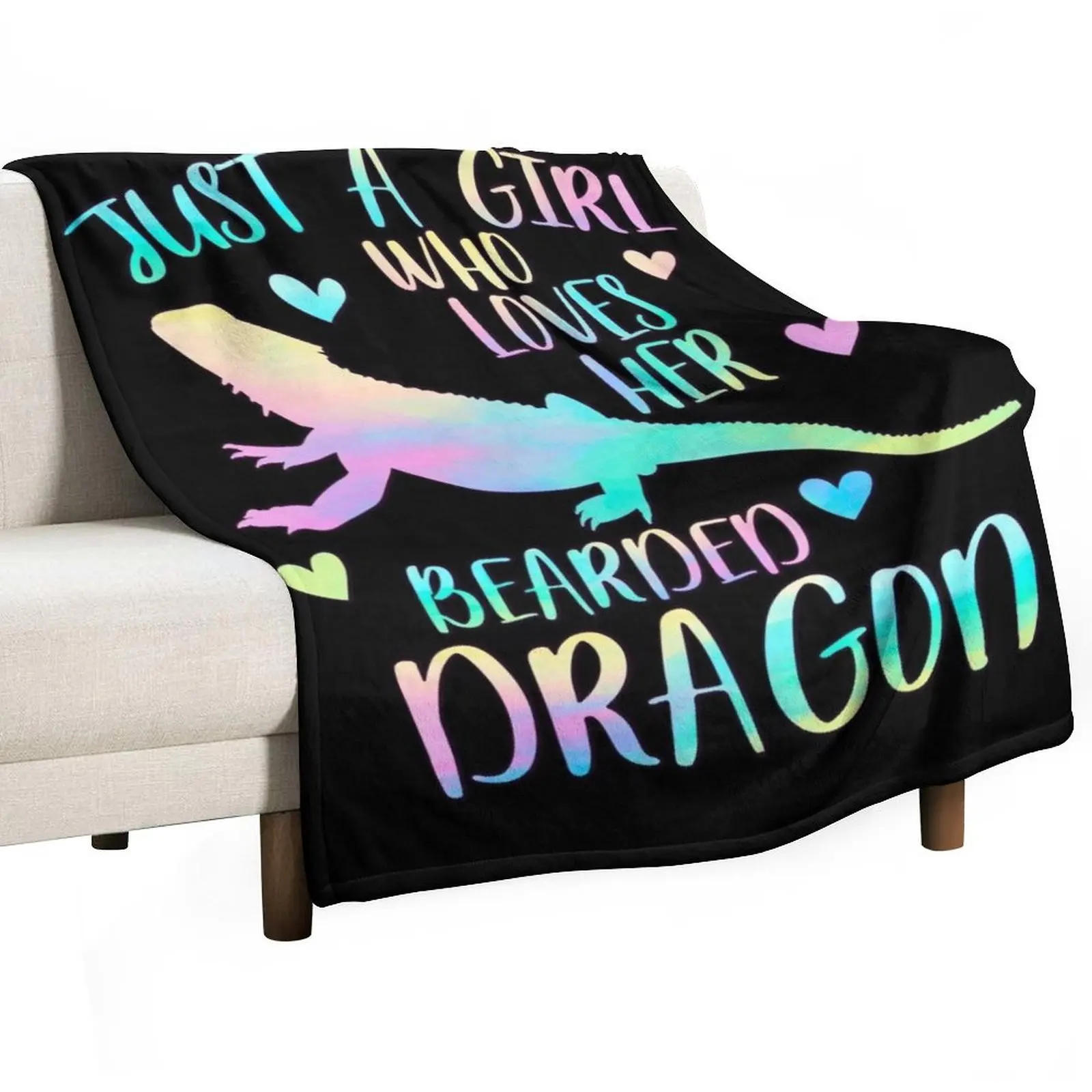 

Just a Girl who loves her Bearded Dragon Throw Blanket Custom Stuffeds Blankets