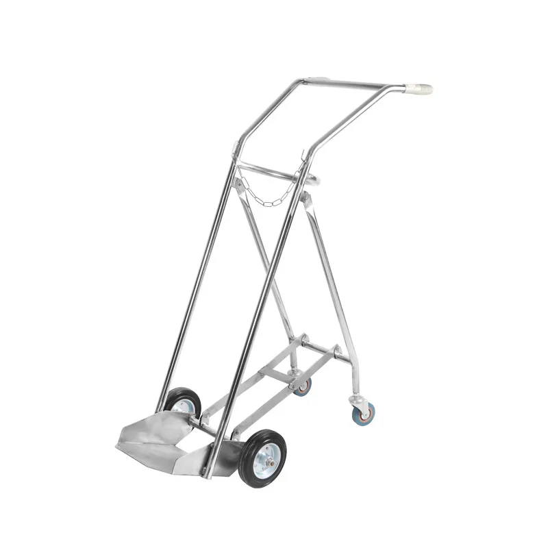 Hospital stainless steel bottle cart fixed bracket truck thickened cylinder