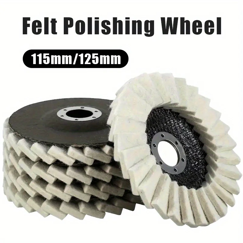 2/5pcs Flap Disc Set Felt Polishing Wheel Disc Round Felt Polishing Wheel Pad For Metal, Marble, Stone, Furniture Scratch Repair