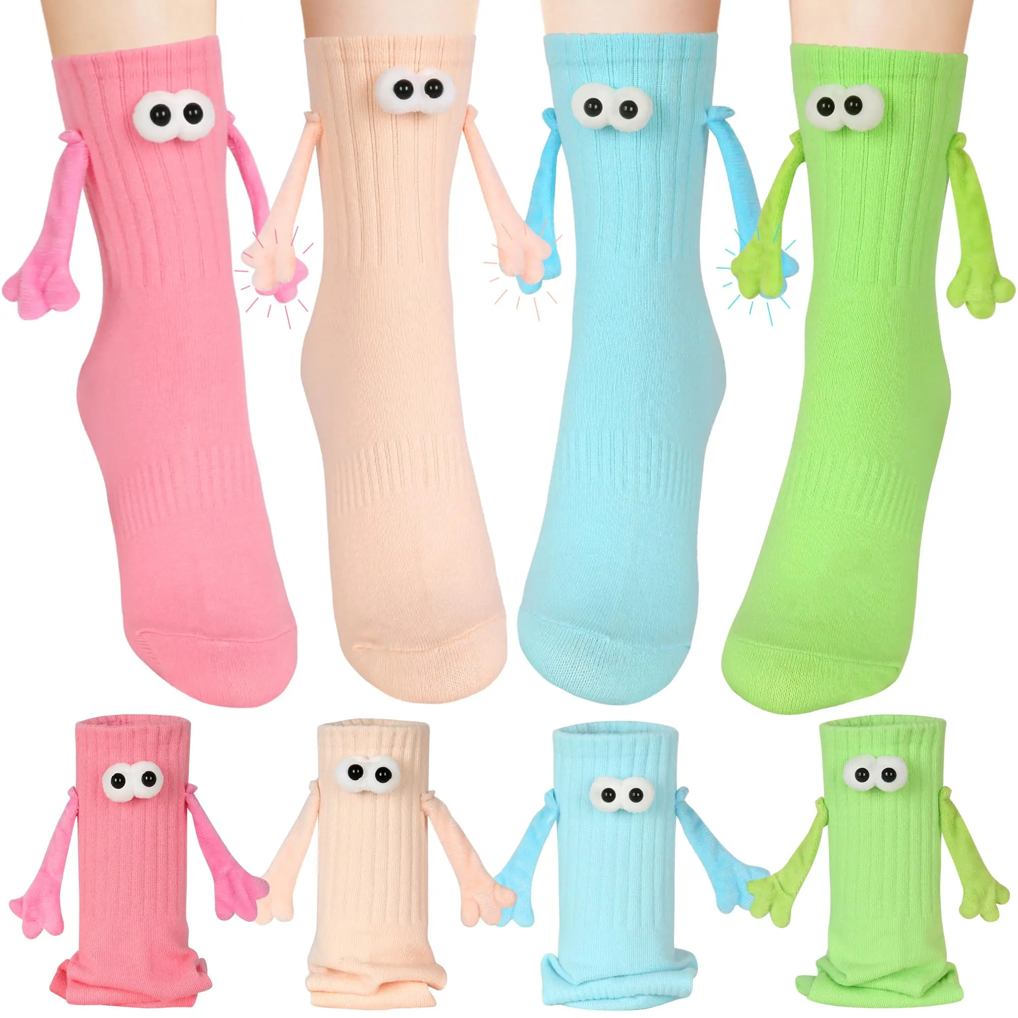 

Магнитные носки для рук, новинка, забавные женские и мужские носки для пар, подарки на день Святого Валентина для пар, юбилей, лучшие друзья, подростки