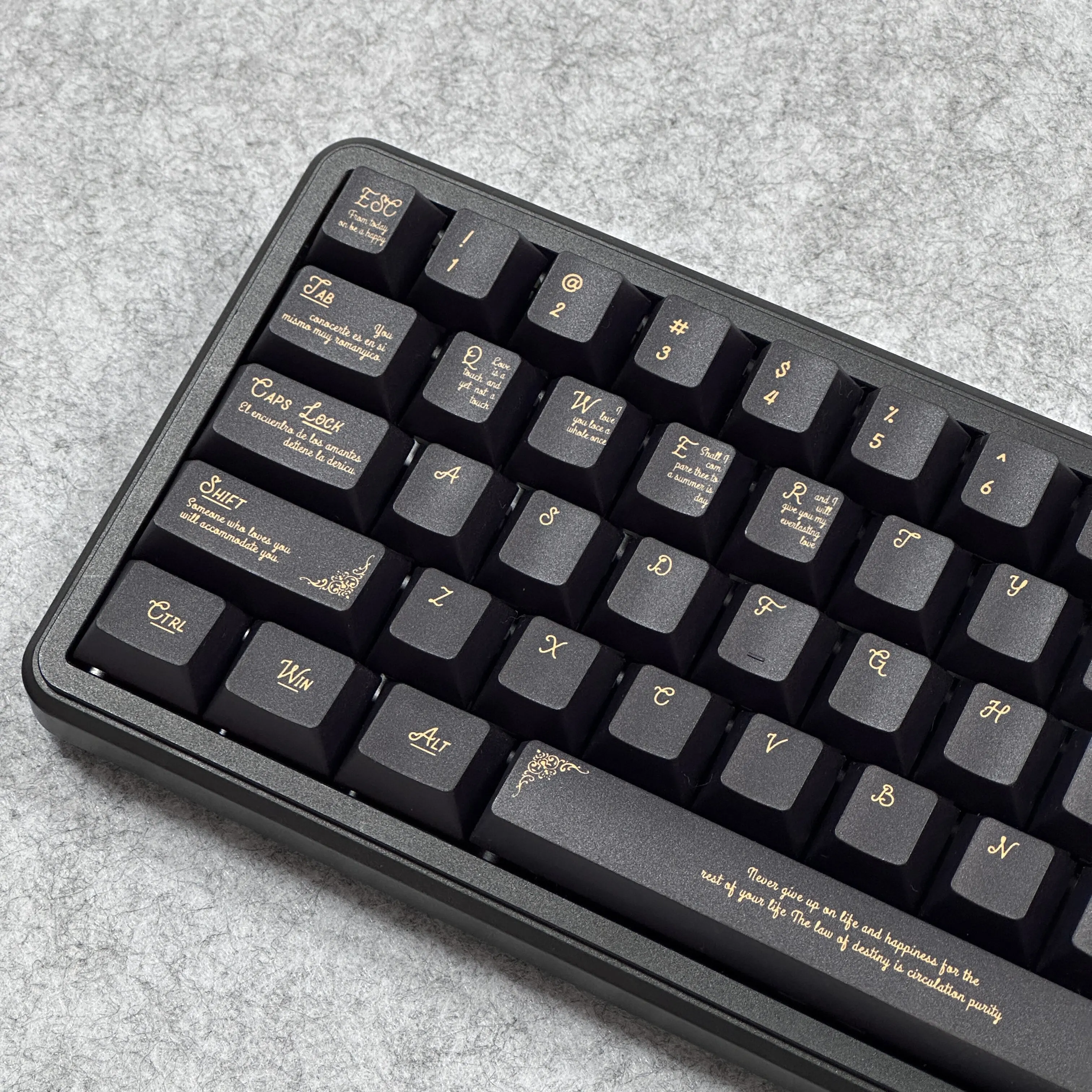 Black Gold Baroque Theme Keycaps Set PBT Cherry Profile Custom Original Handmade Keycaps for Mechanical Keyboard Accessories