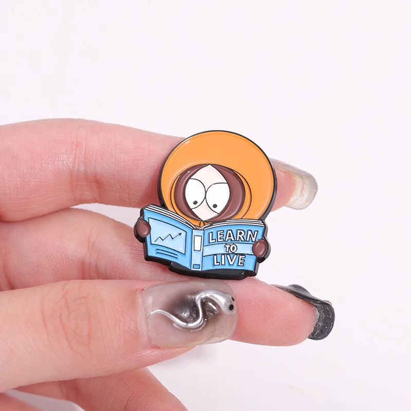 Cute Comedy Anime Characters Enamel Pins Custom Funny Learn To Live Brooches Lapel Badges Jewelry Wholesale Gift For Best Friend