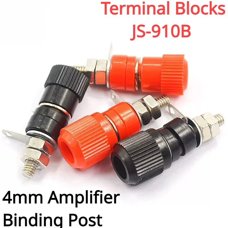 

5PCS/lot Terminal Blocks JS-910B 4mm Amplifier Terminal Connector Binding Post Banana Plug Jack Mount Black 5 Red 5