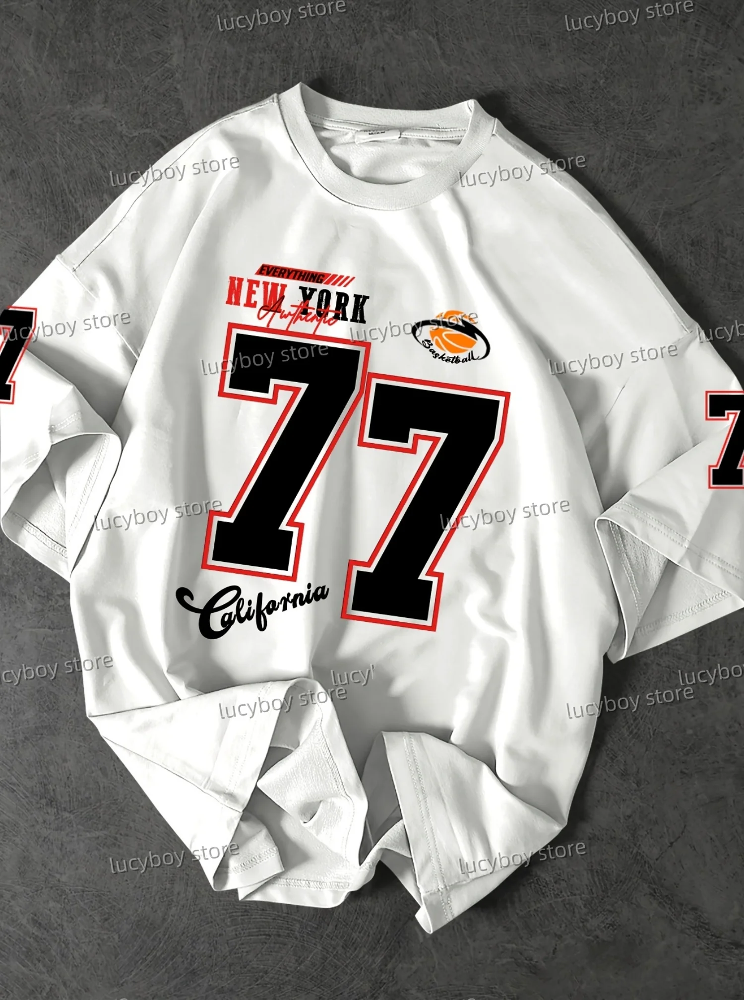 

Men'S Summer Graphic number 77 print Tee - Lightweight & Comfortable, Ideal for Casual sport and Gym o-neck short sleeve tops