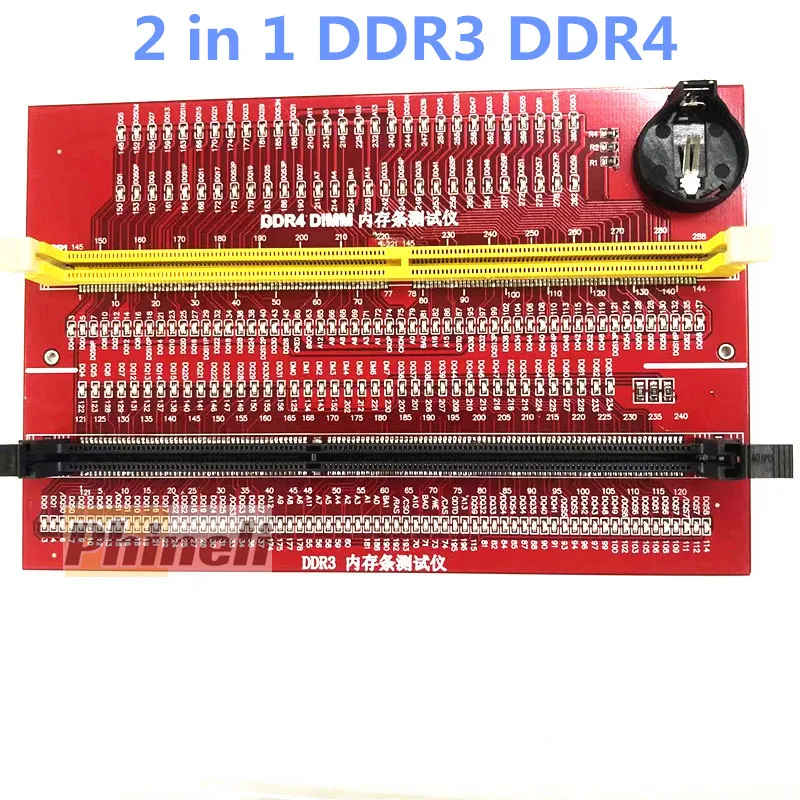 2 in 1 DDR3 DDR4 RAM Repair Desktop Mainboard Memory Diagnostic Analyzer Tester Card