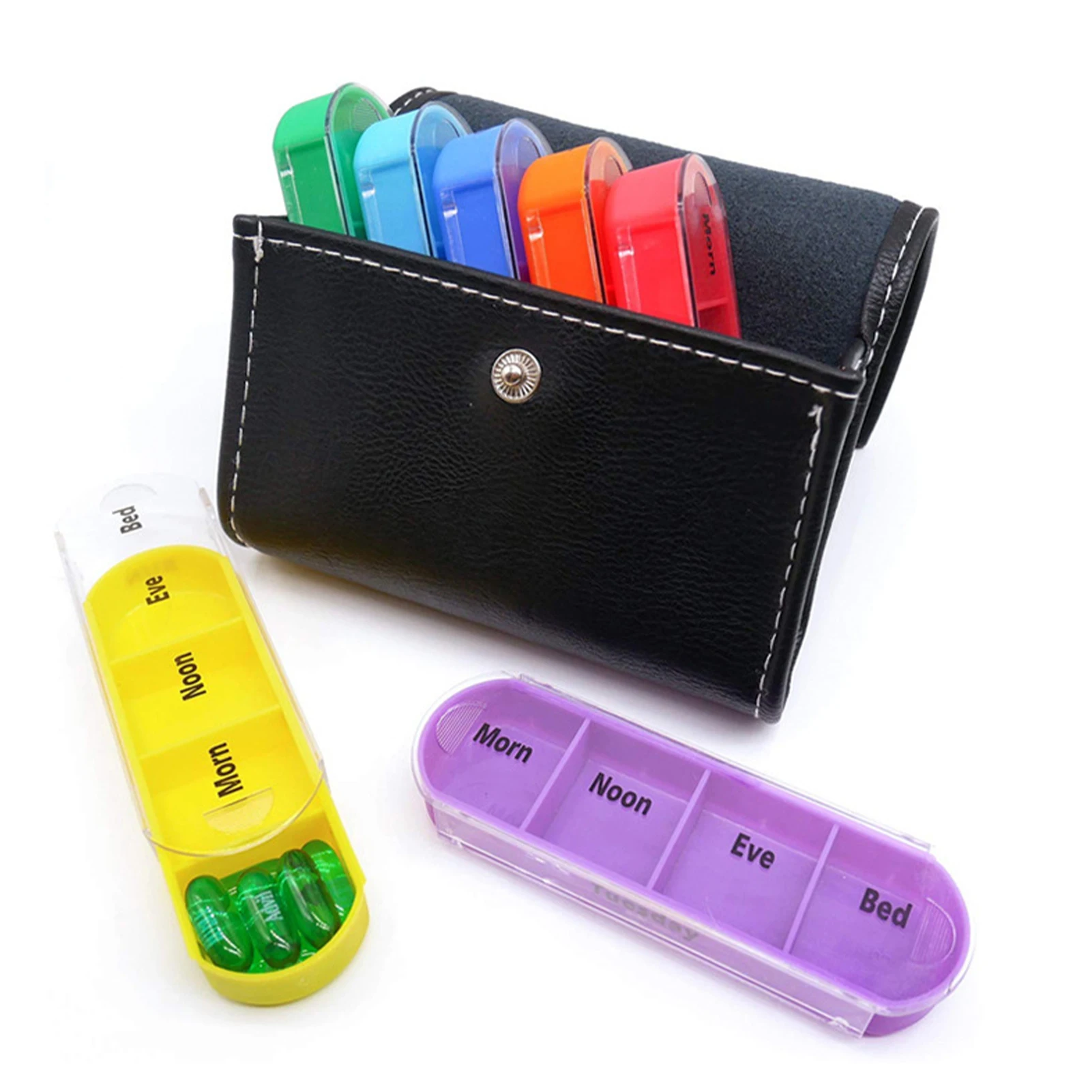 Pill Organizer for Travel Weekly Pill Box 7 Day Pill Case Daily Medicine Organizer 7 Compartments Pill Container