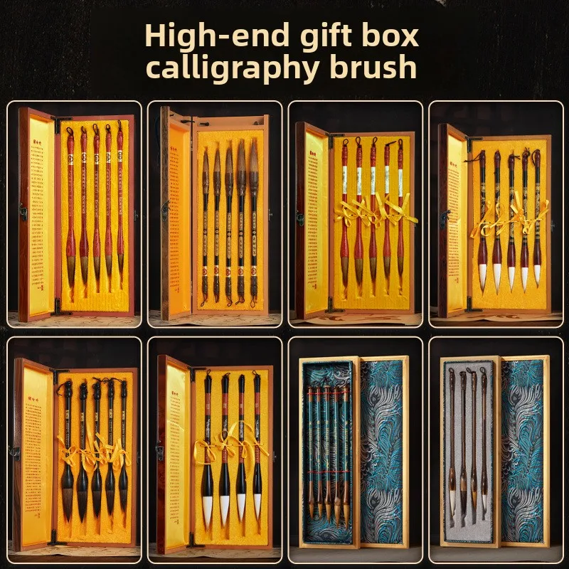 set-regalo-di-pennelli-per-calligrafia-cinese-tradizionale-con-pennelli-in-pelo-di-volpe-e-manici-in-legno-scatola-in-legno-con-quattro-strumenti-per-la-scrittura