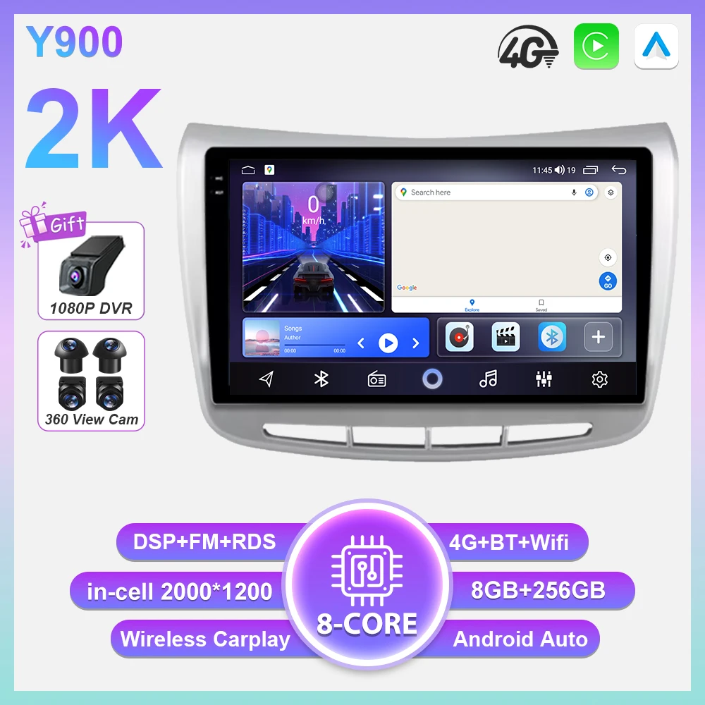 Android 16 Carplay autoradio voor Lancia Delta 2009 - 2019 GPS navigatie stereo auto multimediaspeler 5G Wifi 2k scherm BT DSP