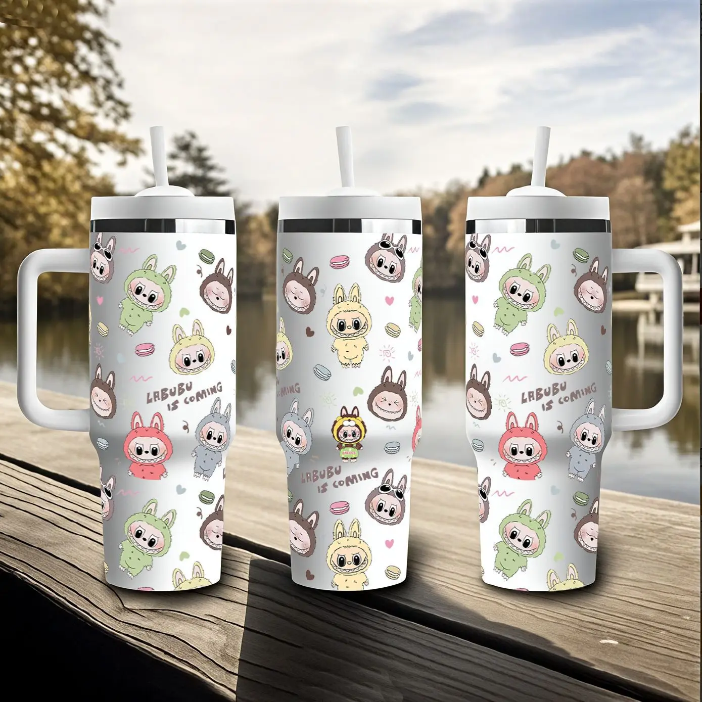 Vaso para automóvil aislado con temática de hadas de 40 oz: vaso de acero inoxidable que mantiene el hielo y el calor