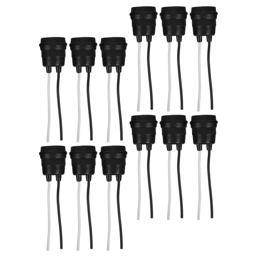 

12Pcs Waterproof E27 Lamp Holder Black Heat Resistant Socket for Patio Bathroom Kitchen Lighting Light Socket E27 Lamp Holder