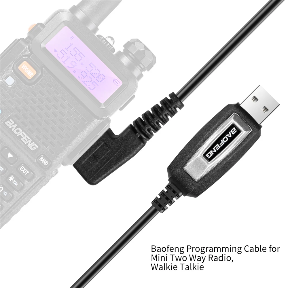 Kabel USB do programowania kabel z Cd do Uv-5r Baofeng, 82, 888s, Uv-s9plus, Uv-13, 16, 17, 21 Pro, Q-k5, 5r Plus, Radio Walkie Talkie