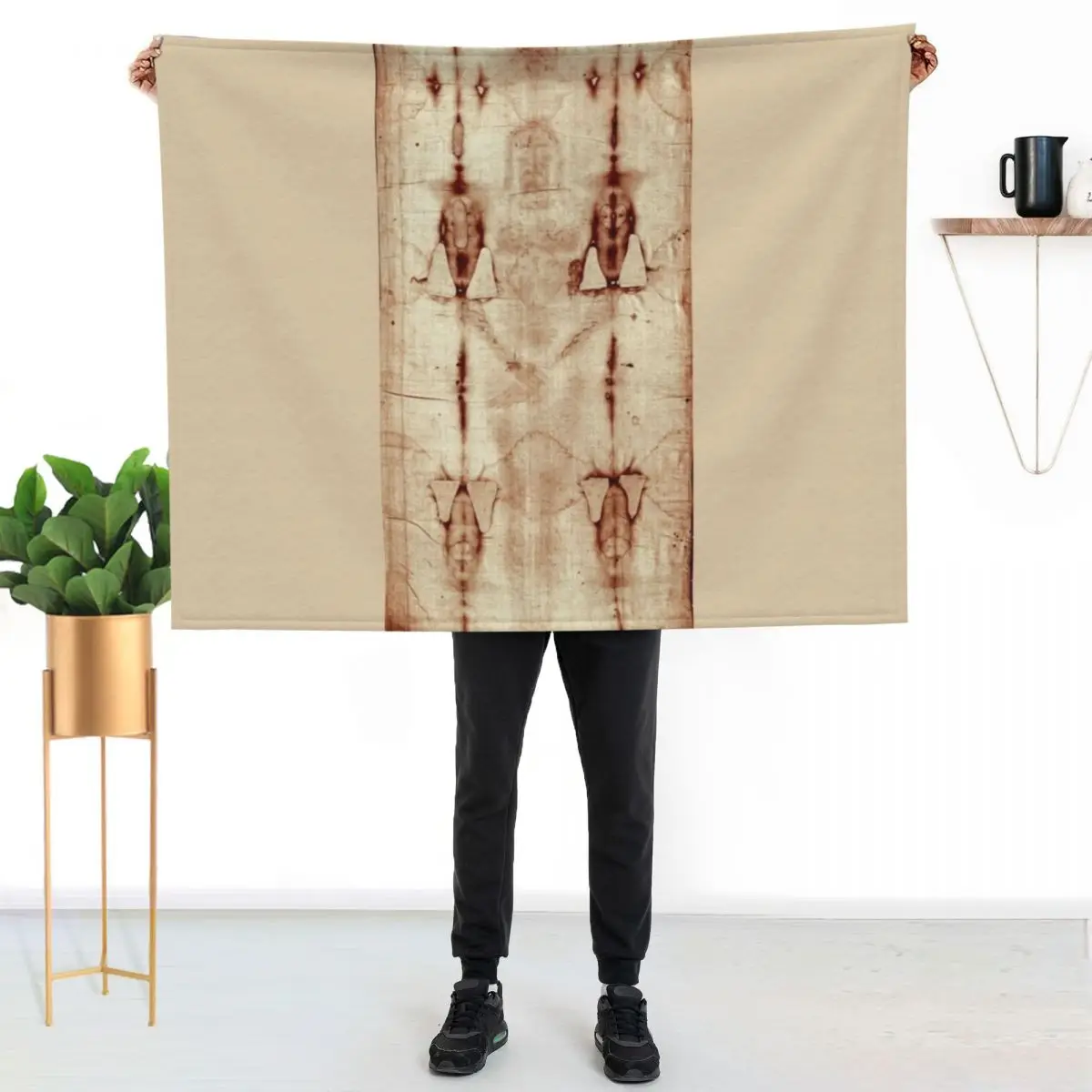 

Jesus Shroud of Turin Poster, Jesus Christ Throw Blanket Cozy Napping Blanket Gift for Mom Dad
