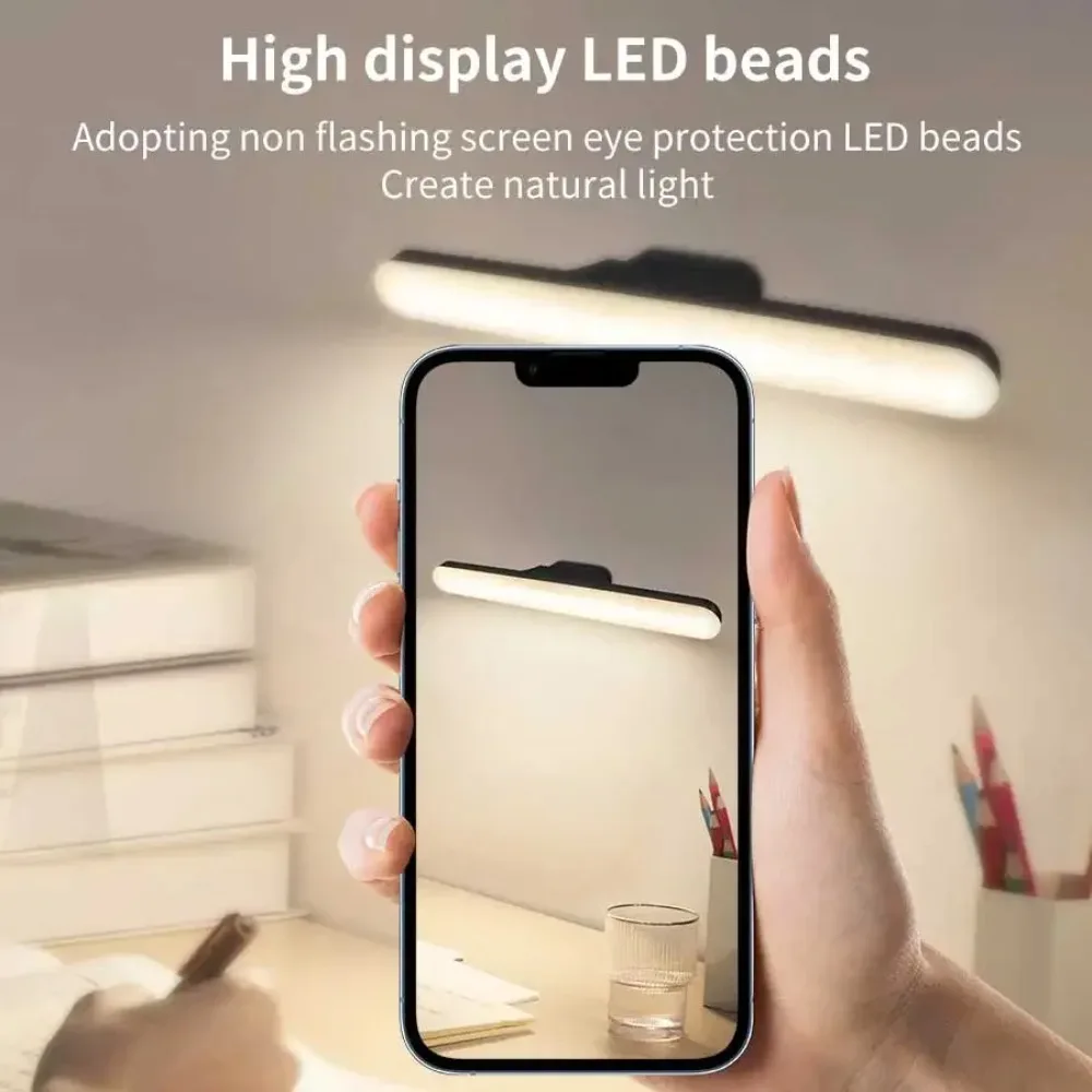 Lampka biurkowa LED do akademika, ochrona oczu, lampka do nauki, magnetyczna lampka chłodząca, obrotowa lampka nocna do sypialni, lampka do czytania i nauki.
