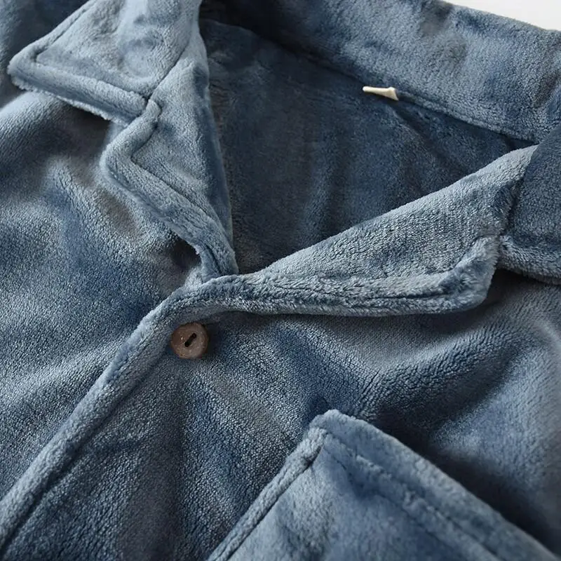 Pigiama da uomo Indumenti da notte caldi da uomo Flanella Inverno Pigiama spesso Maschile Manica lunga spessa Pijama Pigiama casual in pile Sonno