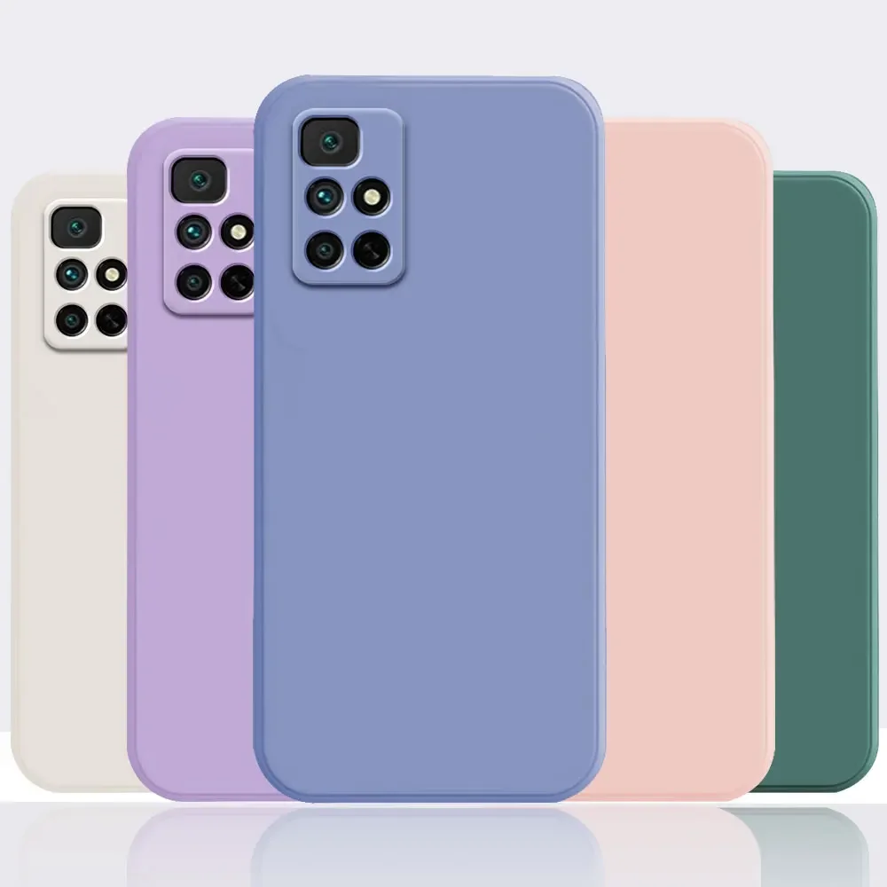 For Redmi 10 2022 10C 12C 10A 11A Case Colorful Silicon Shockproof Square Phone Case Funda Redmi 12 12c 10 Prime2022 Cover Coque