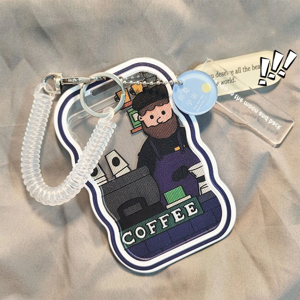 New Keychain Bus Card Case Transparent Photo Sleeves Photocard Holder Card Protector Transparent Card Holder Bus Card Storage