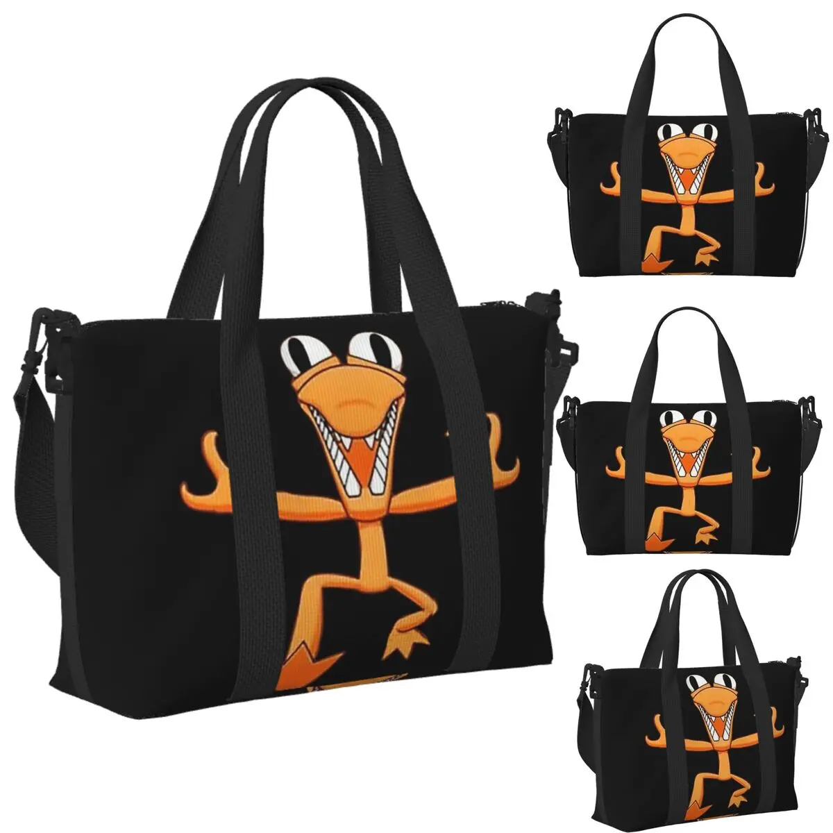 

Custom Orange Rainbow Friend Beach Travel Bag Large Capacity Tote Bags for Gym Yoga Women Shopping Duffle Shoulder Bag