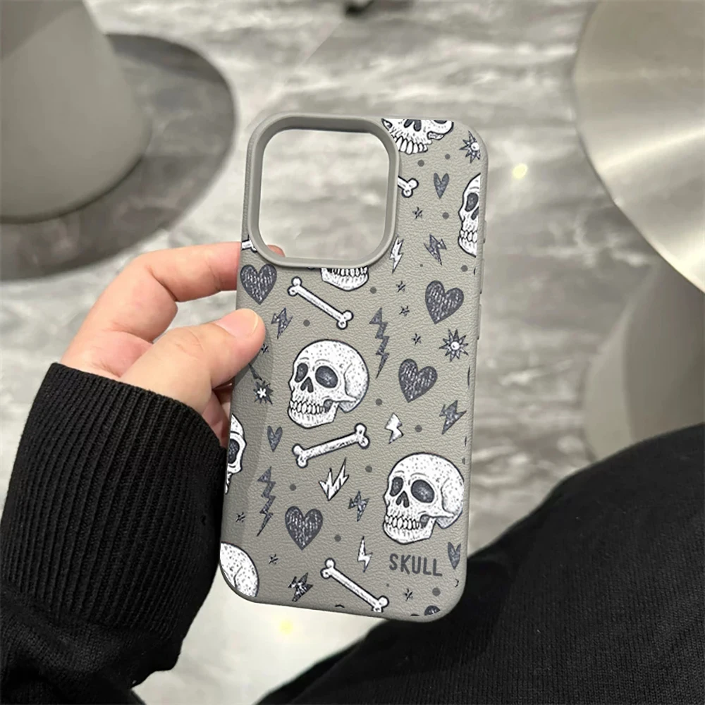 Skelettknochen-Handyhülle für iPhone 17 16 15 14 13 12 11 Pro Max 16 15 14 Plus 17 16 15 14 13 12 Pro 17Air Silikon-Matt-Cover – Detail 9