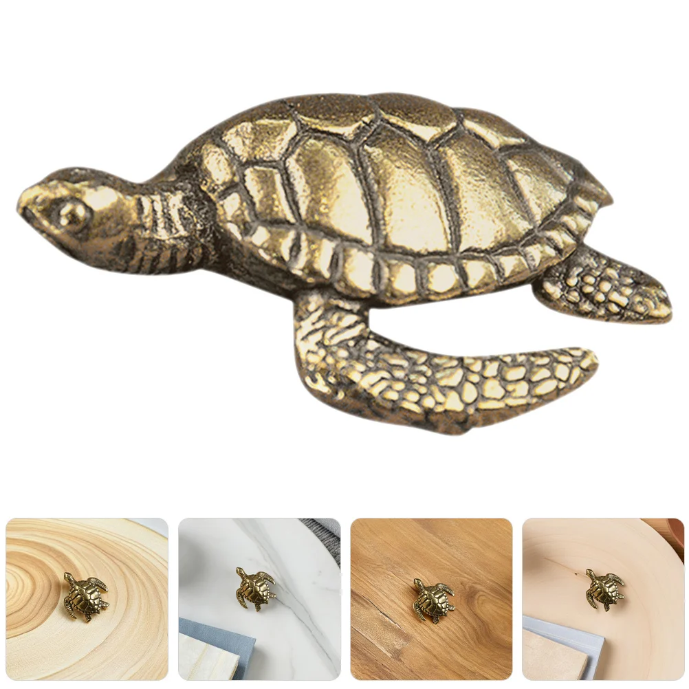 

2Pcs Brass Turtle Ornament Vintage Chinese Tortoise Statue Longevity Prosperity Symbol Home Office Bedroom Decoration