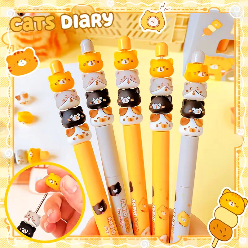 Kawai Stationery School Office Supplies Students gift pretty aesthetic Cute Ballpoint pen for kids cute things cat gel pen