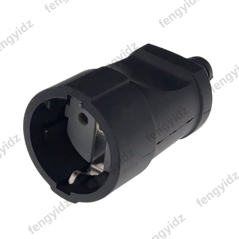EU Gummi Wasserdichte Steckdose Stecker Elektrische Geerdete Europäischen Stecker Mit Abdeckung IP54 Für DIY Power Kabel Kabel 16A 250V