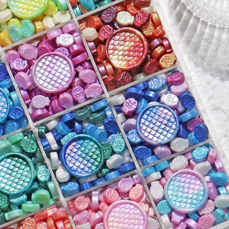 

Lacquer Seal Wax Particles/small Fish Shaped Pearlescent Color Lacquer Wax Particles Size 13x10x5mm/used for Sealing Invitation