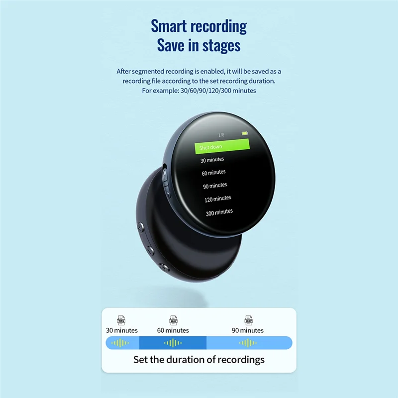Mini Intelligent AI Voice Recorder With Real-Time Transcription Multi-Language Translation Conference Audio Dictaphone Features-