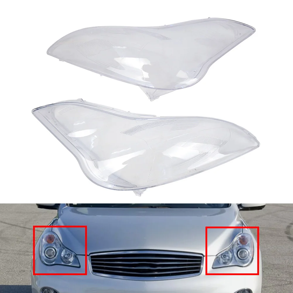 2Pcs Car Headlight Lens Cover Headlamp Shell Left & Right For Infiniti QX50 EX35 EX37