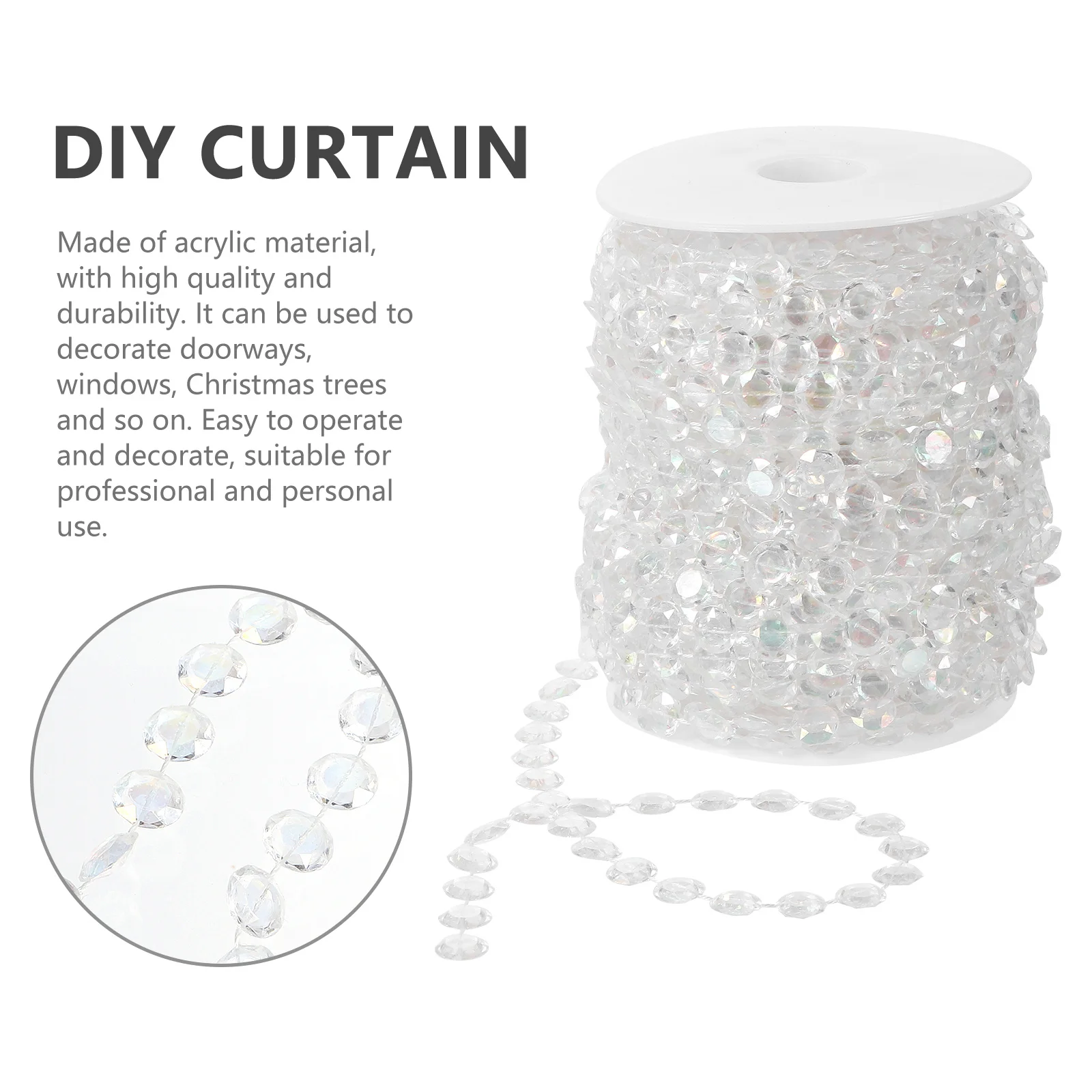 

Flying Saucer Line Beads 30m Acrylic Bead Chain Wedding Garland Party Supplies Home Store Office Hotel Restaurant Bar Nightclub