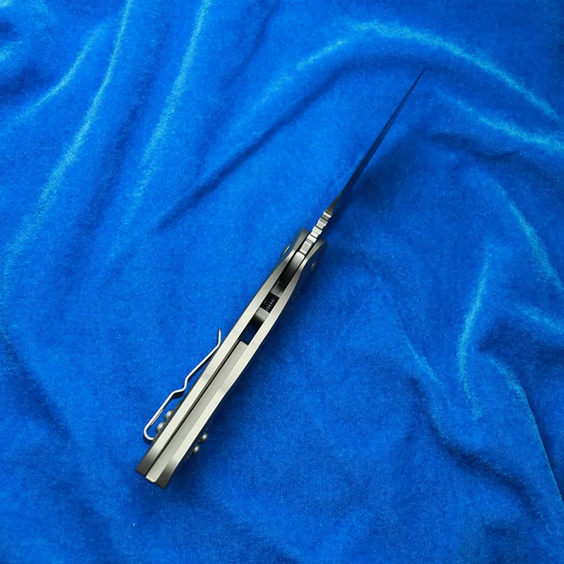 LEMIFSHE  RamL Manual Titanium Handle Ceramics Bearing Mark M390 Blade Hunting Outdoor Fish EDC Tool Folding Camping Knife