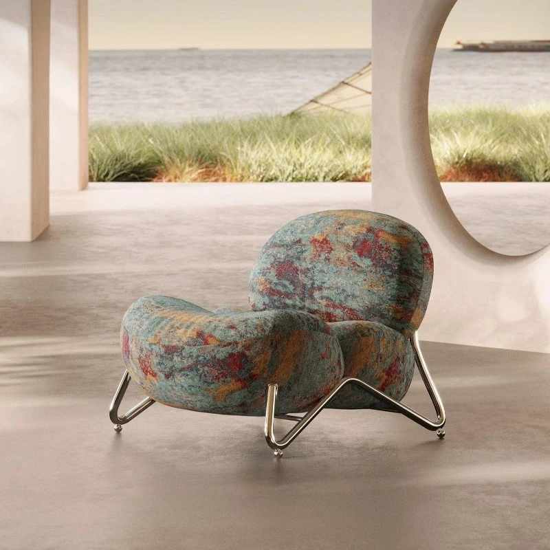 Vintage patterned sofa chair, comfortable seating, leisure chair, living room home minimalist