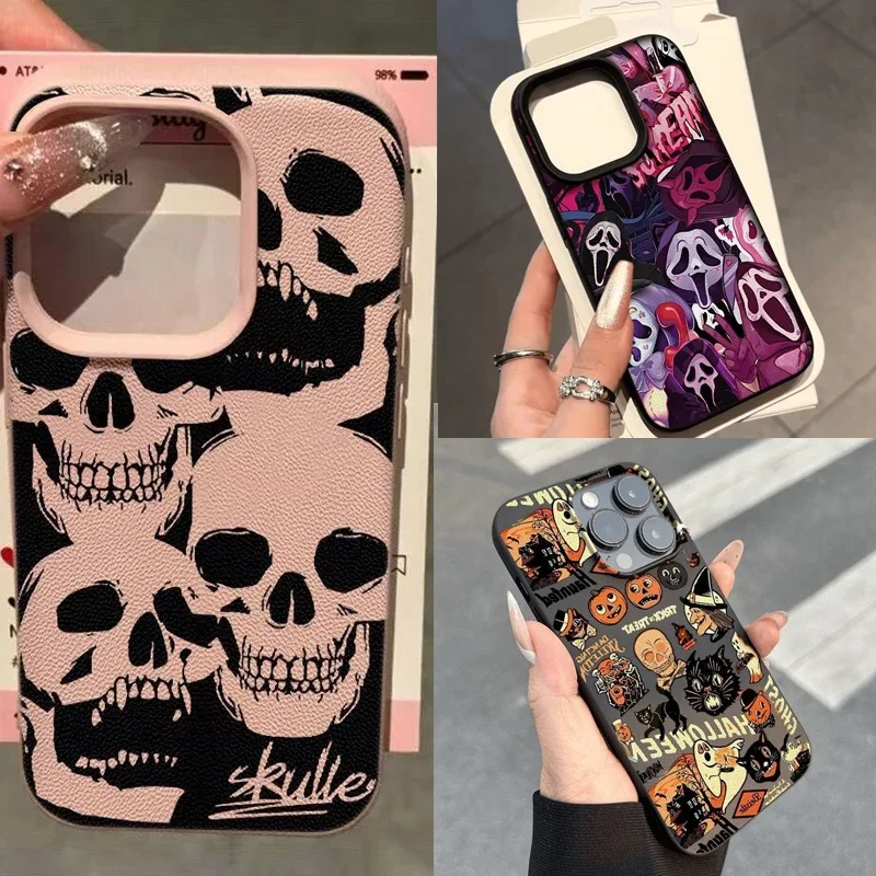 Halloween Schedel Ghost Pompoen Telefoon Case Voor Samsung Galaxy S20 S21 S22 S23 S24 S25 Plus Ultra FE A05 A05S A06 Siliconen Cover