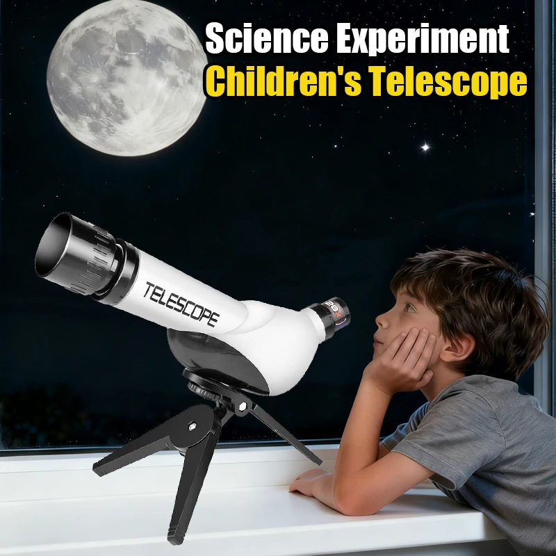 

Детский телескоп для детей 20-40X со настольным штативом, научный эксперимент, головоломка с обзором луны, обучающая астрономия, игрушки для начинающих