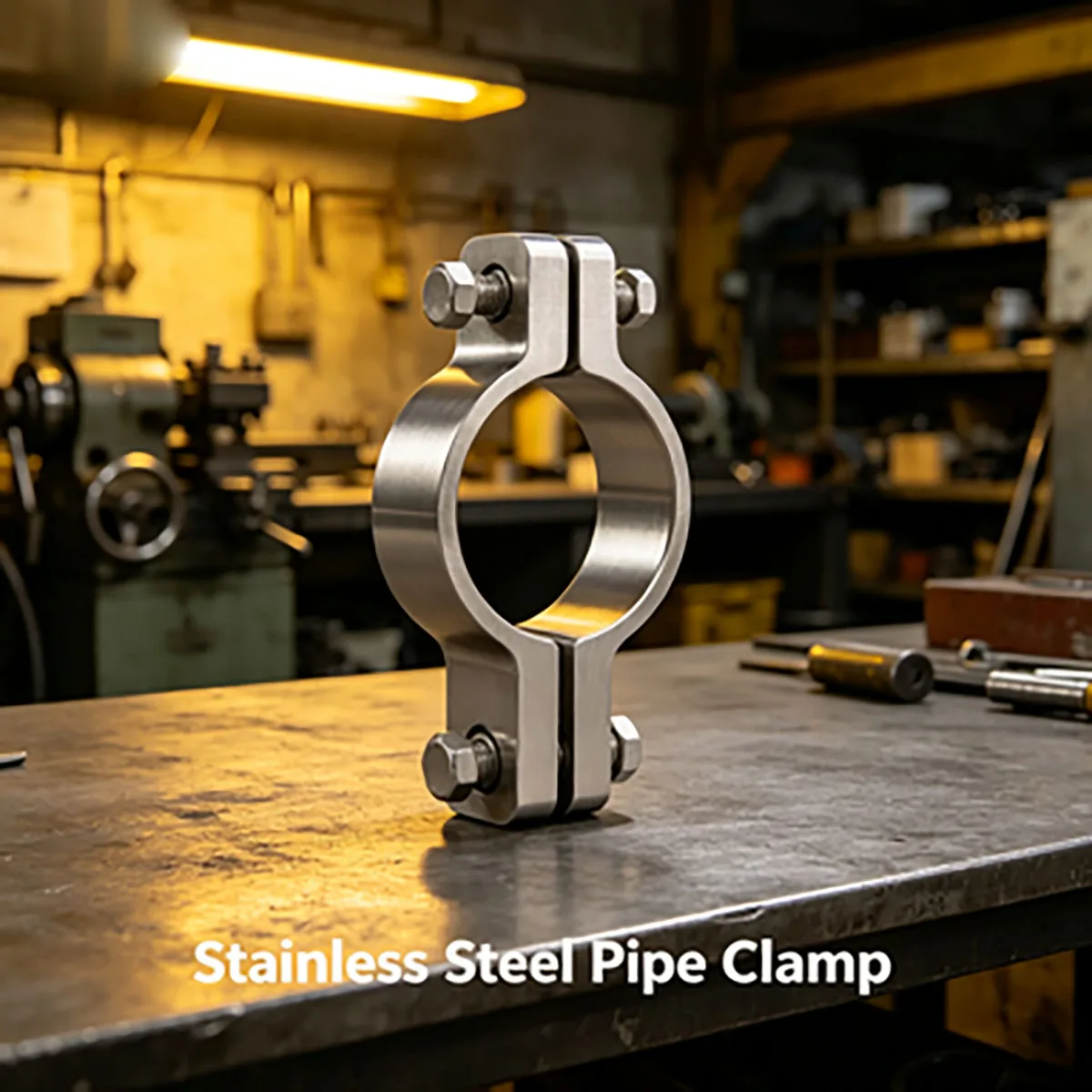 Fixing Bracket Heavy‑Duty Hardware for Pipeline Utility Pole Installation 304 Stainless Steel Thickened Pipe Hose Clamp