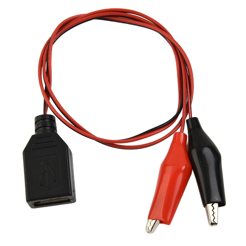 Clamp Test Clip 1pcs 50cm Cable Power Adapter Red And Black Supply Testing USB Male/Female Connector