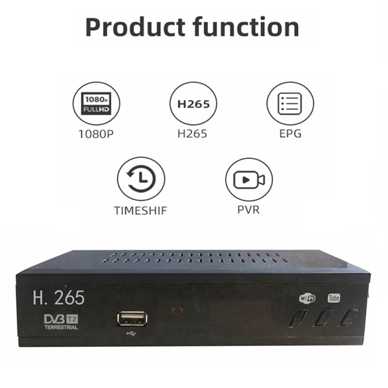 3X DVB T2 HEVC 265 Digital TV Tuner DVB-T2 H.265 1080P HD Decoder USB Terrestrial TV Receiver EPG Set Top Box,EU Plug