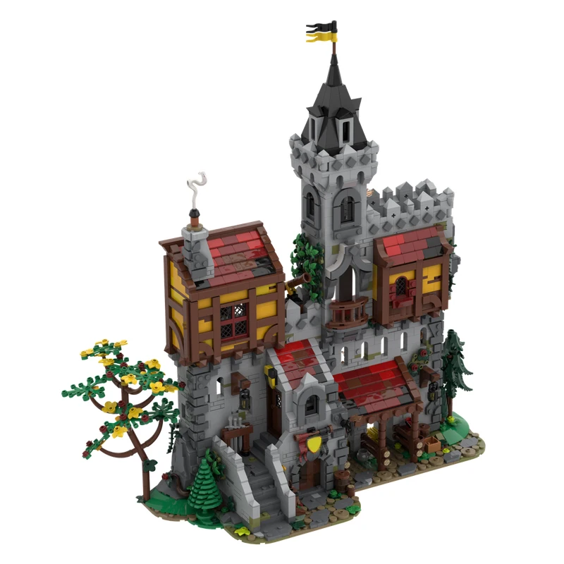 2920 pièces – Modèle de construction modulaire MOC « Seigneur des Corbeaux » médiéval – Briques éducatives populaires à personnaliser – Jouet de festival DIY – Cadeau