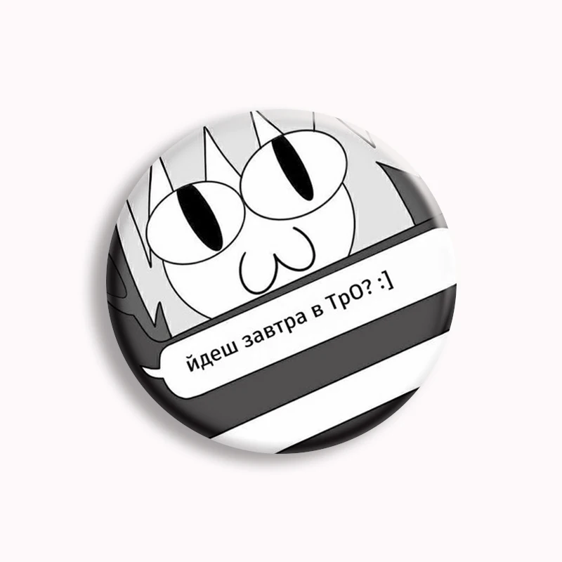 Melty Blood Neco Arc Meme Brooches Badges Funny Cartoon Neco Chaos Pin For Backpag Friends Gift 58mm