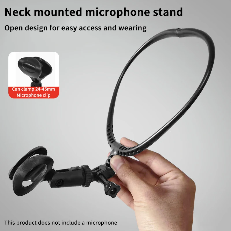 New Neck-mounted Microphone Bracket Holder HandFree Neck Microphone Stand Adjustable Hands Free Brace Mic Holder