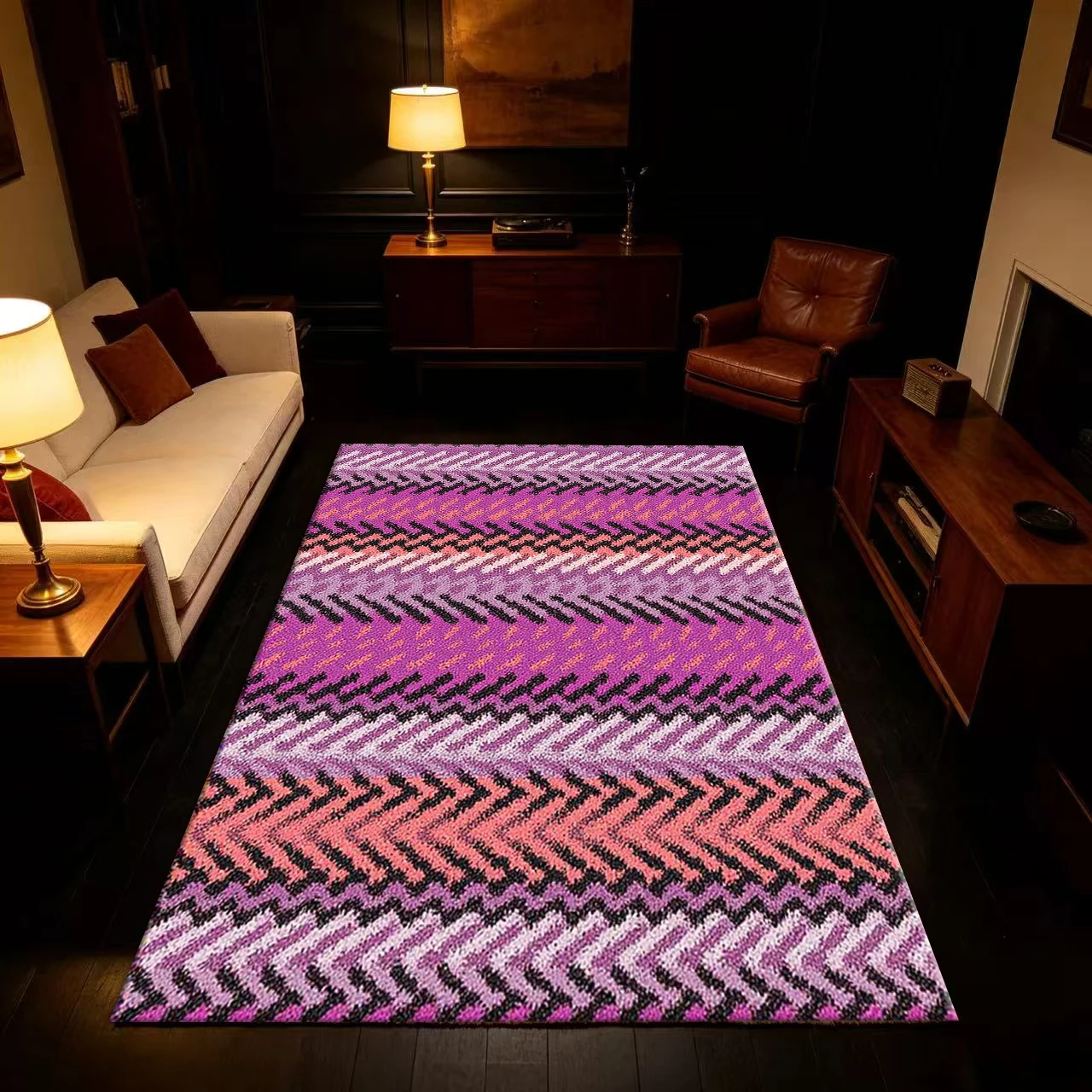 Bohemian Style Woven Pattern Carpet, Vintage Ethnic Style Carpet Suitable for Living Room, Bedroom, and Home Decoration