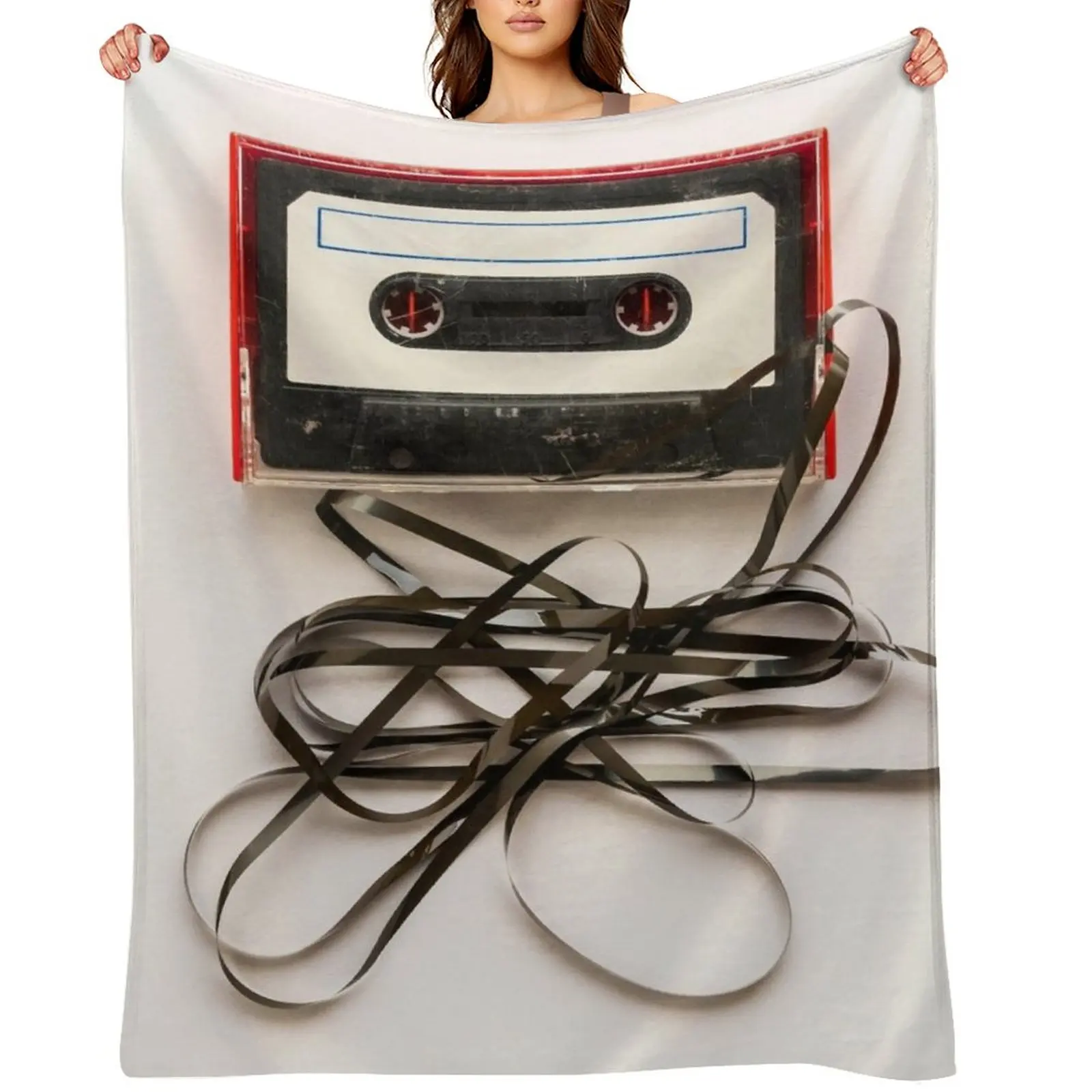 

Tangled Cassette Tape Throw Blanket valentine gift ideas sofa bed Nap Soft Beds Blankets