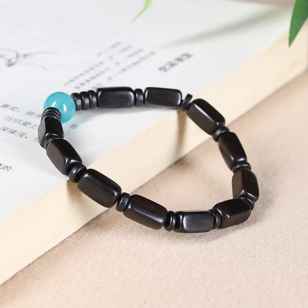 

Natural Ebony Purple Sandalwood Freeform Square Bead Bracelet Fashionable DIY Unisex Single Loop Jewelry Gifts
