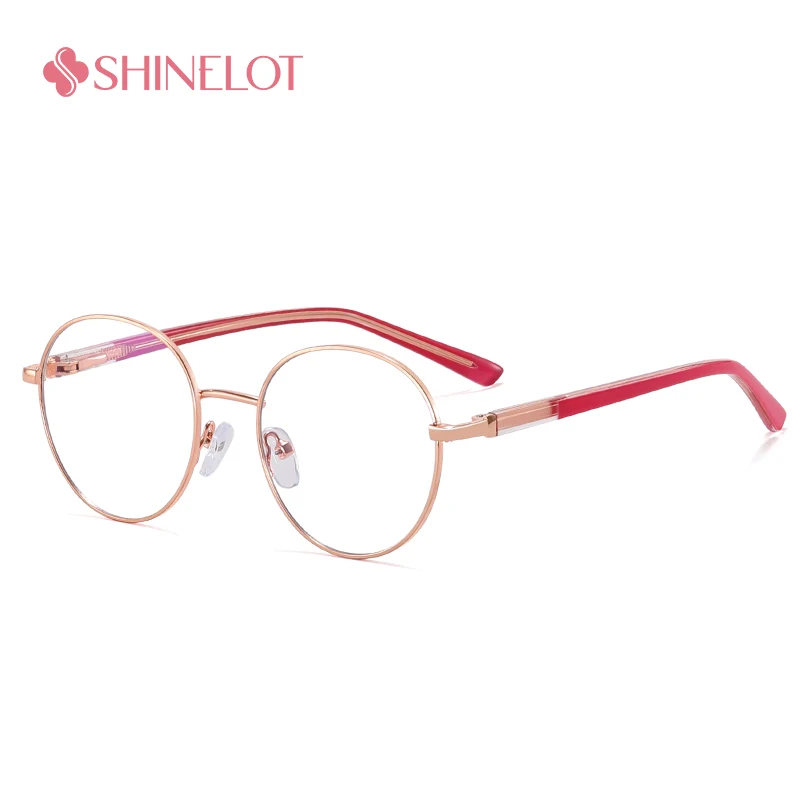 81190 New Arrival Oval Children Eye Protection Eyeglasses Blue Light Blocking Glasses for Kids Metal Frame Girl Boy Eyewear