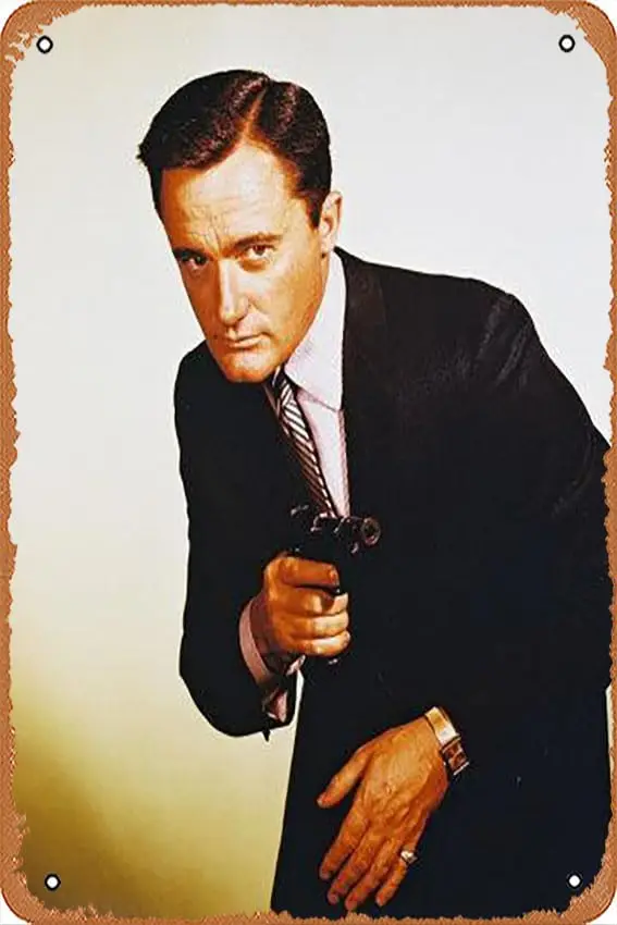 Metal Tin Sign 8 X 12 Inch - Robert Vaughn - Poster Metal Plaque Cafe, Bar, Home Wall Decor sign