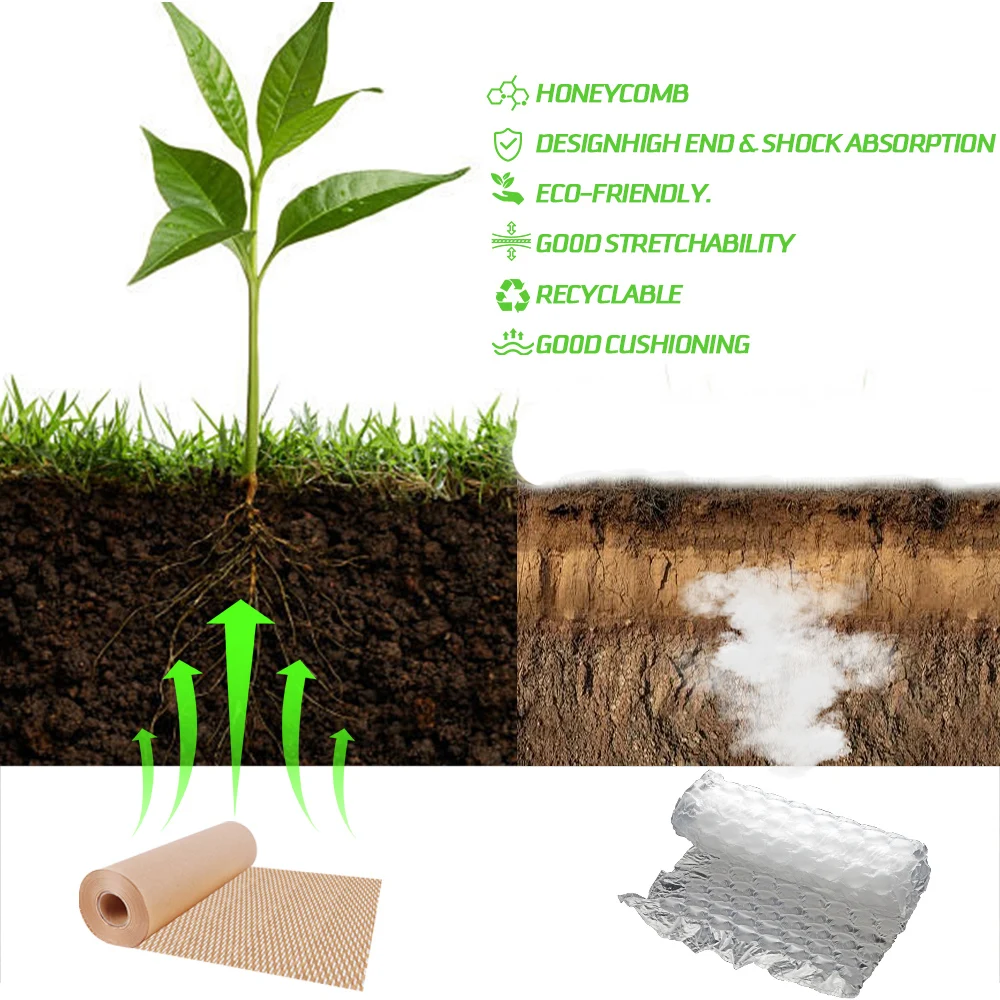 Imagem -06 - Papel de Embalagem Embalagem Favo de Mel Reciclado Eco Friendly Moving Green Wrap para Embalagem 10m